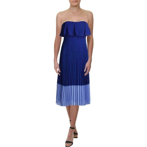 aidan mattox color block pleated dress Aidan Mattox Pleated Foiled Chiffon V-Neck Dolman Sleeves Long Mother of the Bride Dress, Womens, 2, Rose/Gold